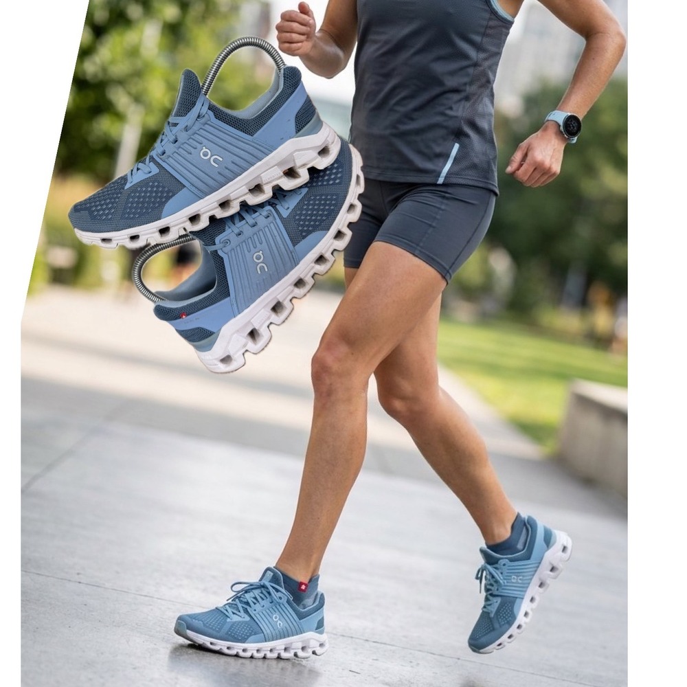 On Cloudswift Running Shoes Womens 8.5 Denim Iced Aqua 41.99578 Blue Sneakers